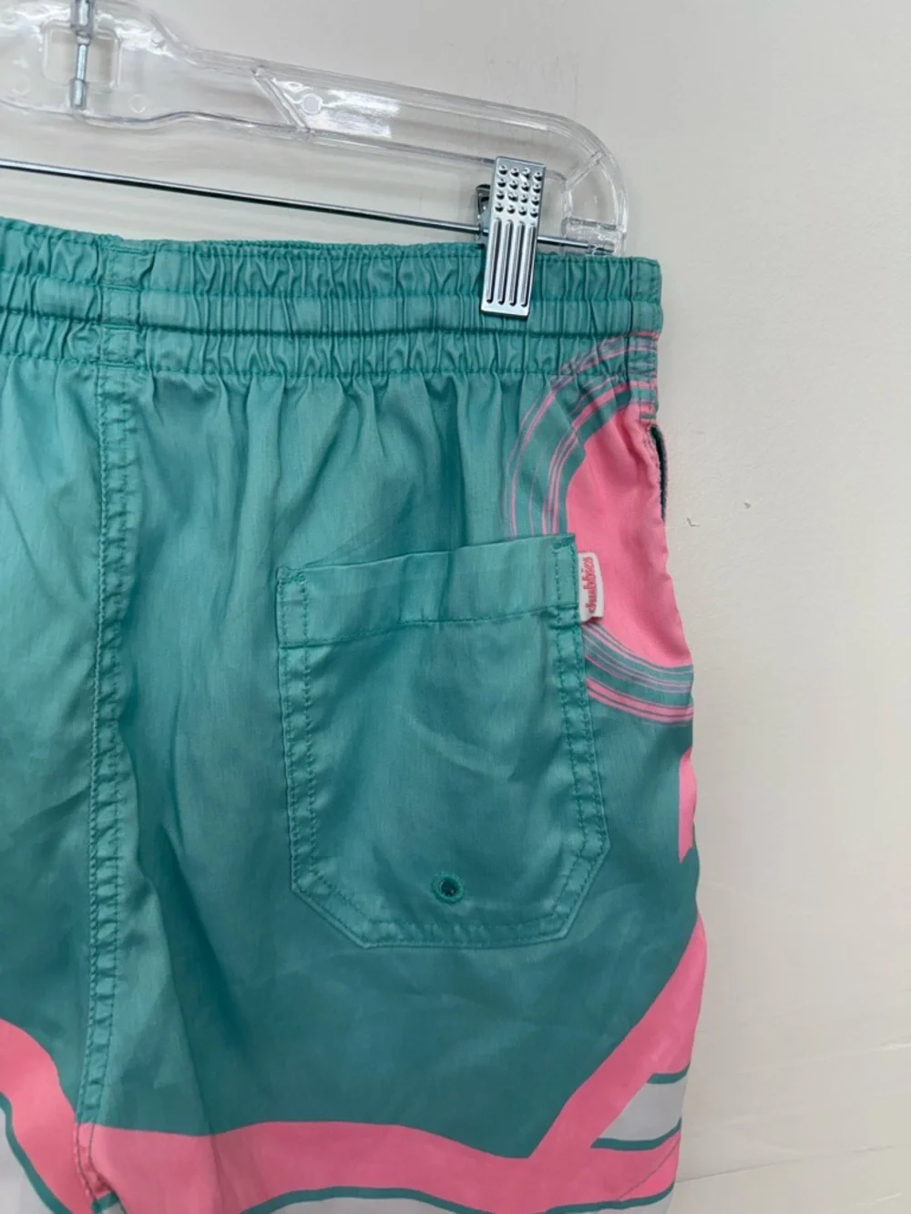 chubbies Teal & Pink Palm-Stripe Swim Trunks G19